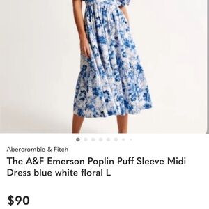 Abercrombie & Fitch Floral Blue and White Maxi Dress